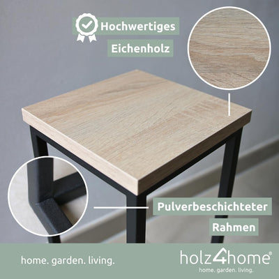 holz4home® Dekoständer aus MDF Eichenholz I Blumenständer Sonoma Eiche I Höhe: 70 cm I Dekosäule mit