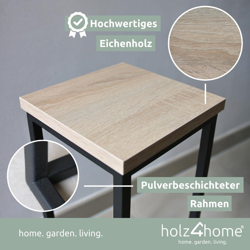 holz4home® Dekoständer aus MDF Eichenholz I Blumenständer Sonoma Eiche I Höhe: 70 cm I Dekosäule mit