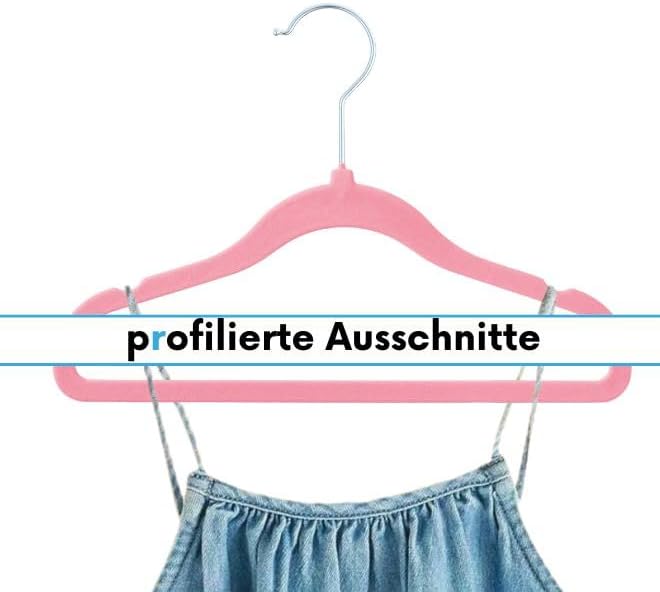 OGIVO Kleiderbügel Kinder Samt– 50er Set – Kinder Bügel aus Samt 30 cm – Samtkleiderbügel 360° drehb