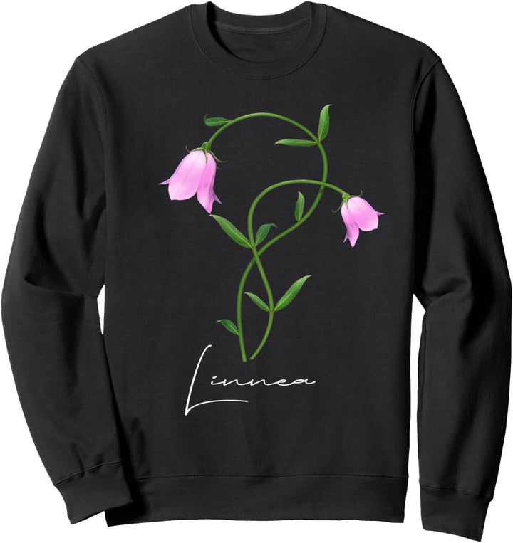 Linnea Flower Twinflower Wildflower Wildblume Rosa Blumen Sweatshirt