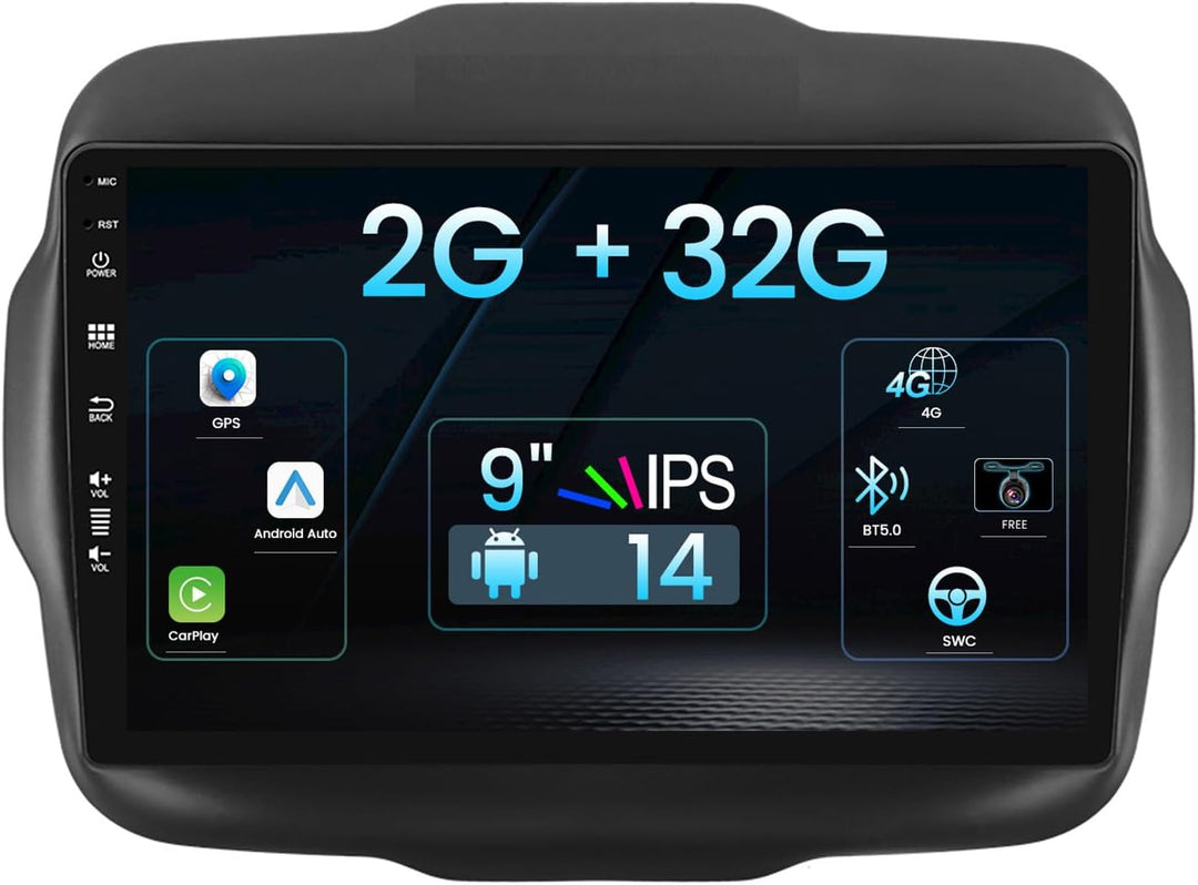MISONDA Autoradio Android 12.0 für Jeep Renegade 2015–2020 – GPS 2G + 32 GB – kostenlose Rückfahrkam