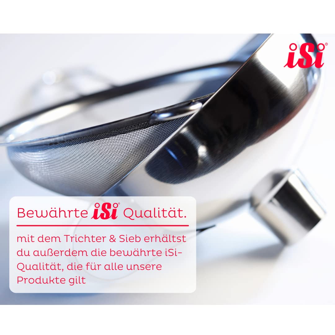 iSi 2714 Sieb & Trichter, Aus hochwertigem & Edelstahl, rostfrei, Direktes Einfüllen in Flaschen, Kü