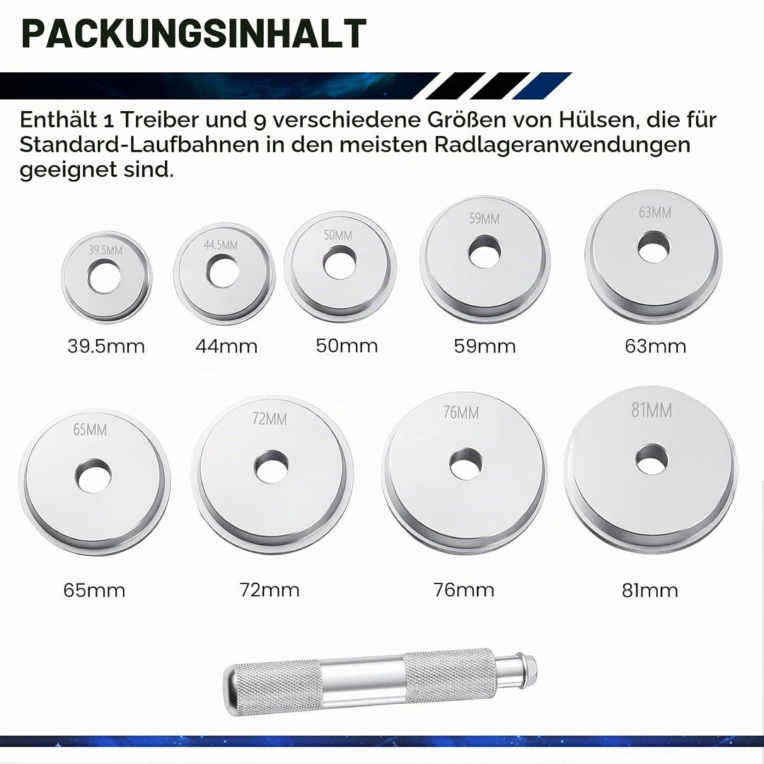 ATPEAM 10tlg Lager Buchsen Druckstücksatz, Aluminium Simmerring Austreiber Eintreiber Treibsatz Werk
