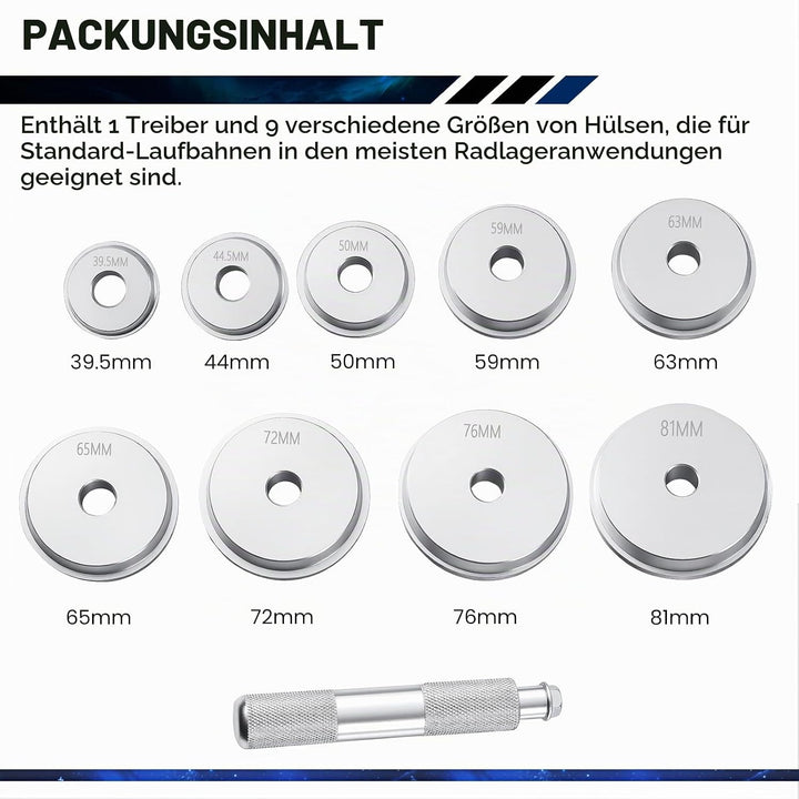 ATPEAM 10tlg Lager Buchsen Druckstücksatz, Aluminium Simmerring Austreiber Eintreiber Treibsatz Werk
