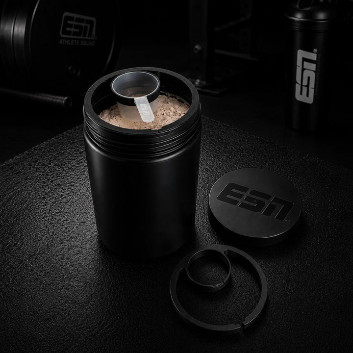 Löffelhalter (3) ESN für 300 g Protein Dosen z.B. Flexpresso, Whey, Matcha – Scoop Halter &amp; Abstreif