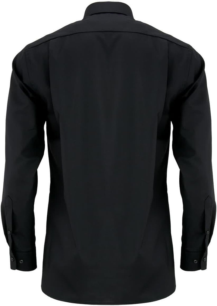 Olymp Herren Langarmhemd - Luxor Modern Fit, Gr.44, Farbe 99 schwarz