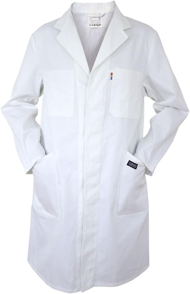 Carson Classic Workwear Carson Arbeitsmantel aus Reiner Baumwolle, 1 Stück, 58, weiss, KTH741,W 58 W