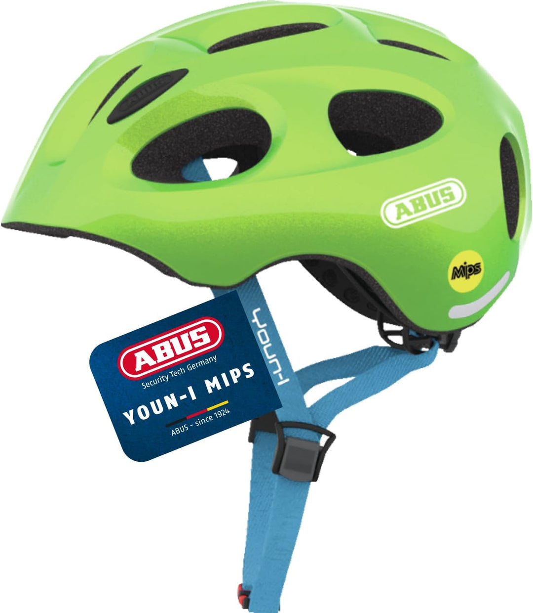 ABUS Kinderhelm Youn-I MIPS - Fahrradhelm mit Licht, Reflektoren und Aufprallschutz (MIPS) - für Mäd