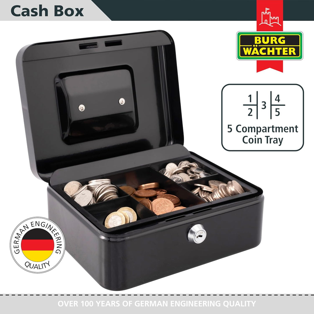 Burg-Wächter CB03GR Geld 5025 Geldkassette, Schwarz, 25,4 cm (10 Zoll) 25,4 cm (10 Zoll) Schwarz, 25
