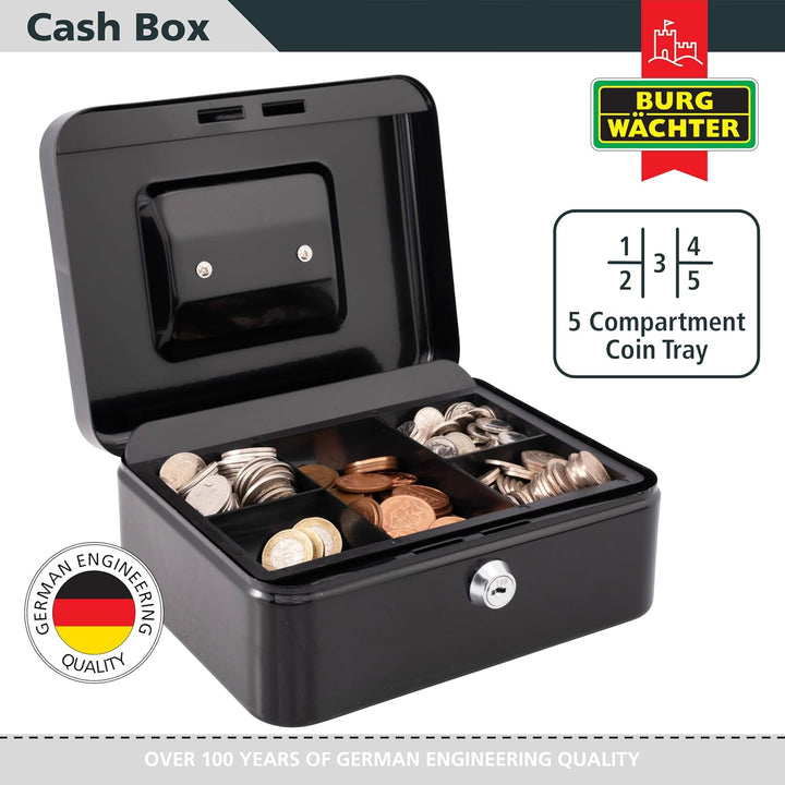Burg-Wächter CB03GR Geld 5025 Geldkassette, Schwarz, 25,4 cm (10 Zoll) 25,4 cm (10 Zoll) Schwarz, 25