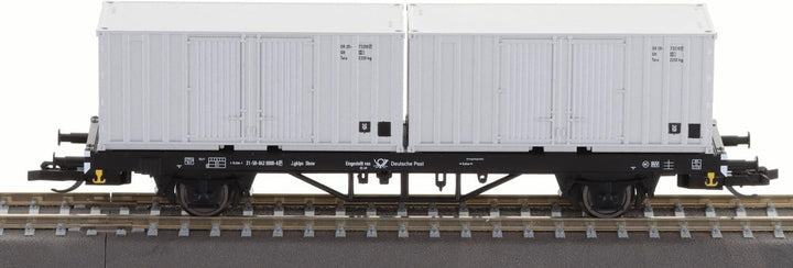 Tillig 01109 TT 2er Set Containertragwagen Lgklps, Deutschen Post, Ep. IV