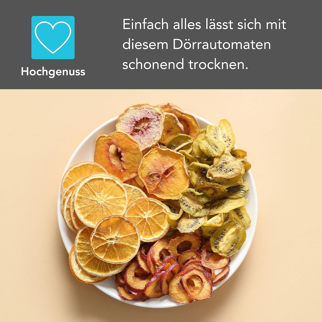 Wartmann Dörrautomat WM-2206 DH Dörrautomat Edelstahl – Kompaktes Dörrgerät mit 6 BPA-freien Edelsta