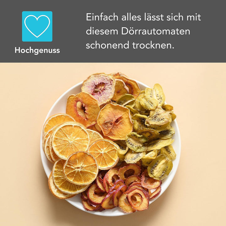 Wartmann Dörrautomat WM-2206 DH Dörrautomat Edelstahl – Kompaktes Dörrgerät mit 6 BPA-freien Edelsta