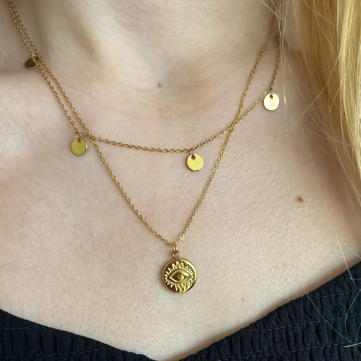 Beach to the City Kette Gold mit Anhängern, Damen aus langlebigem Edelstahl, Wasserfester Schmuck 43