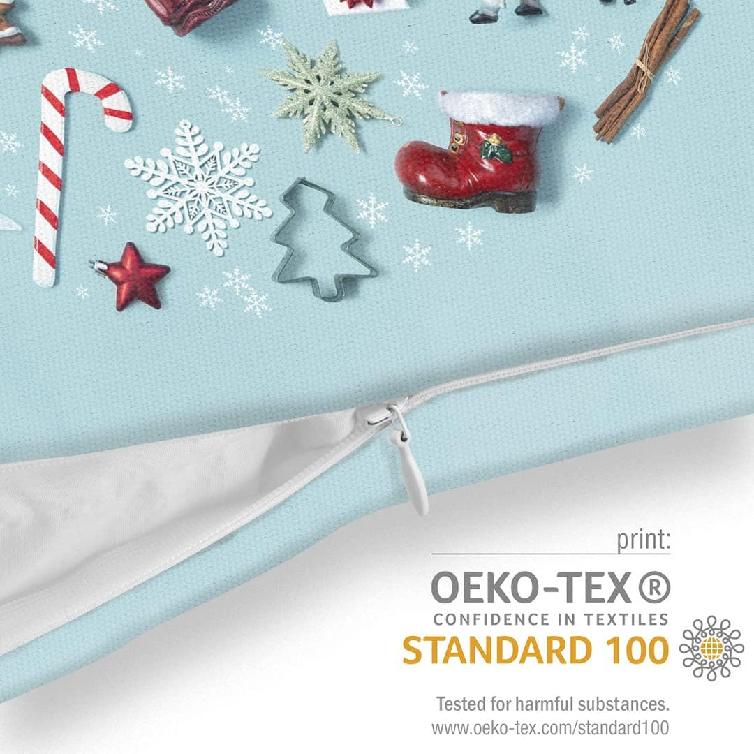 VOID Christbaumkugel Spielzeug Kissenbezug Kissenhülle Sofakissen Kissen Deko Weihnachten Winter Wei