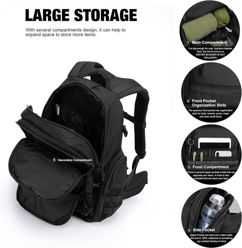 Mardingtop 25L/28L/40L Militär Rucksack Herren Arbeit für Taktischer Assault Wandern Reisen Outdoor