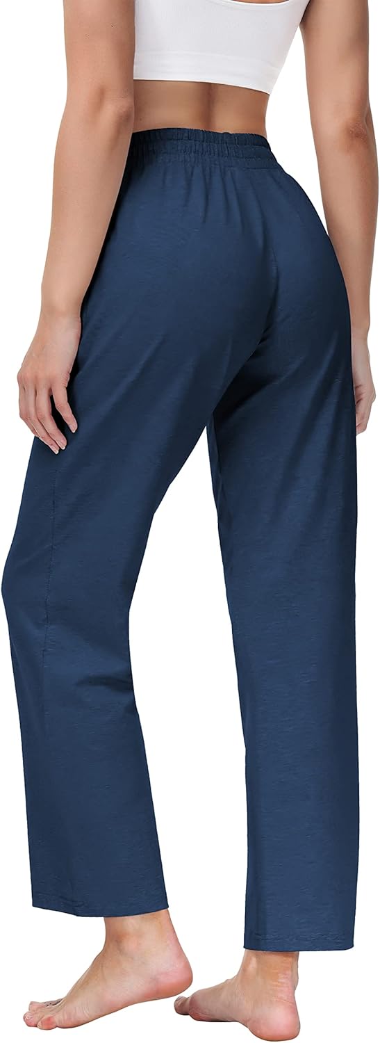 Butrends Damen Jogginghose Baumwolle mit offenem Boden Yoga Sporthose Hohe Taile Trainingshose Loung