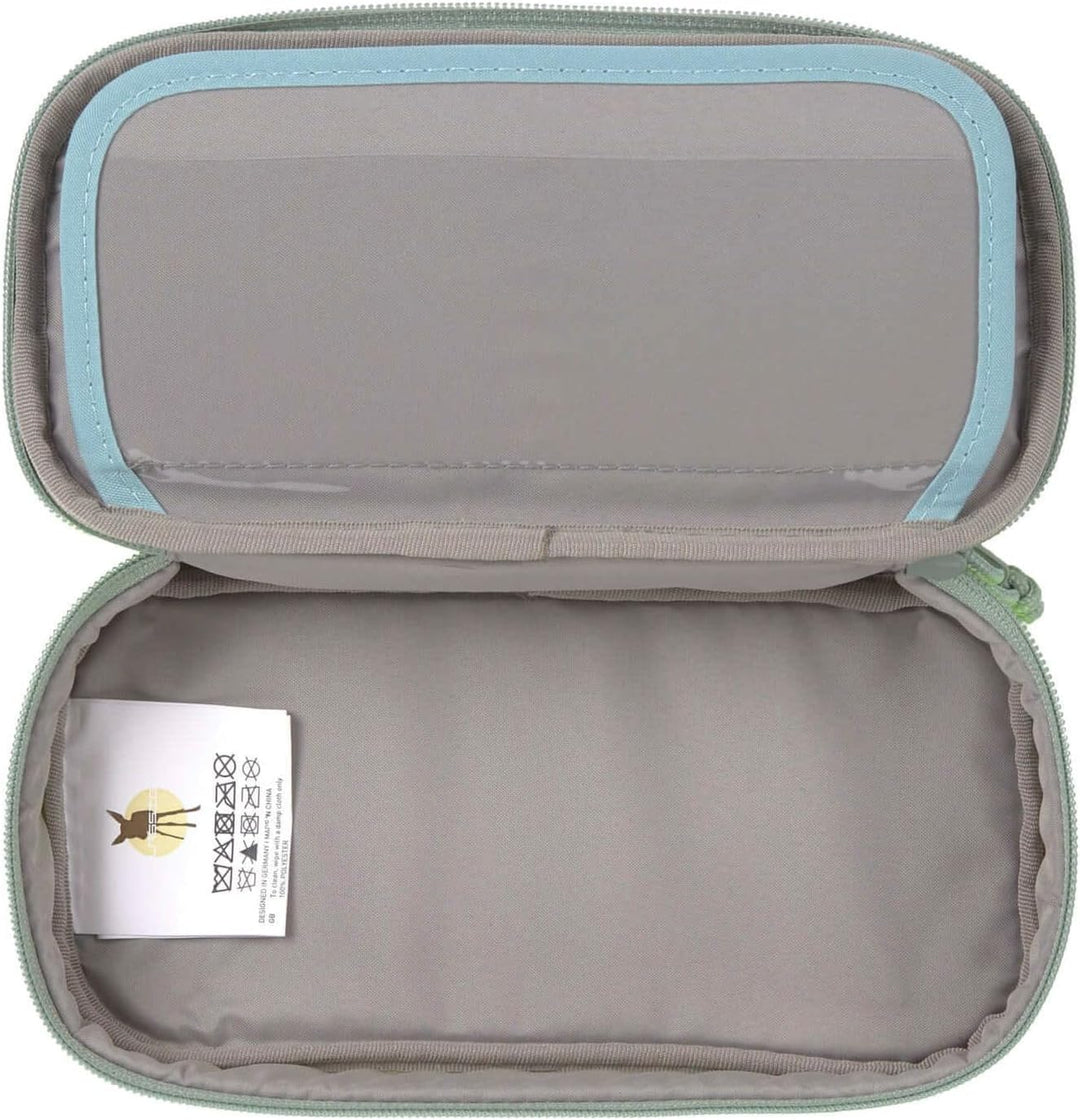 LÄSSIG Schlampermäppchen Stiftemäppchen School Spacy Pencil Case Unique, Blue/Neon-yellow