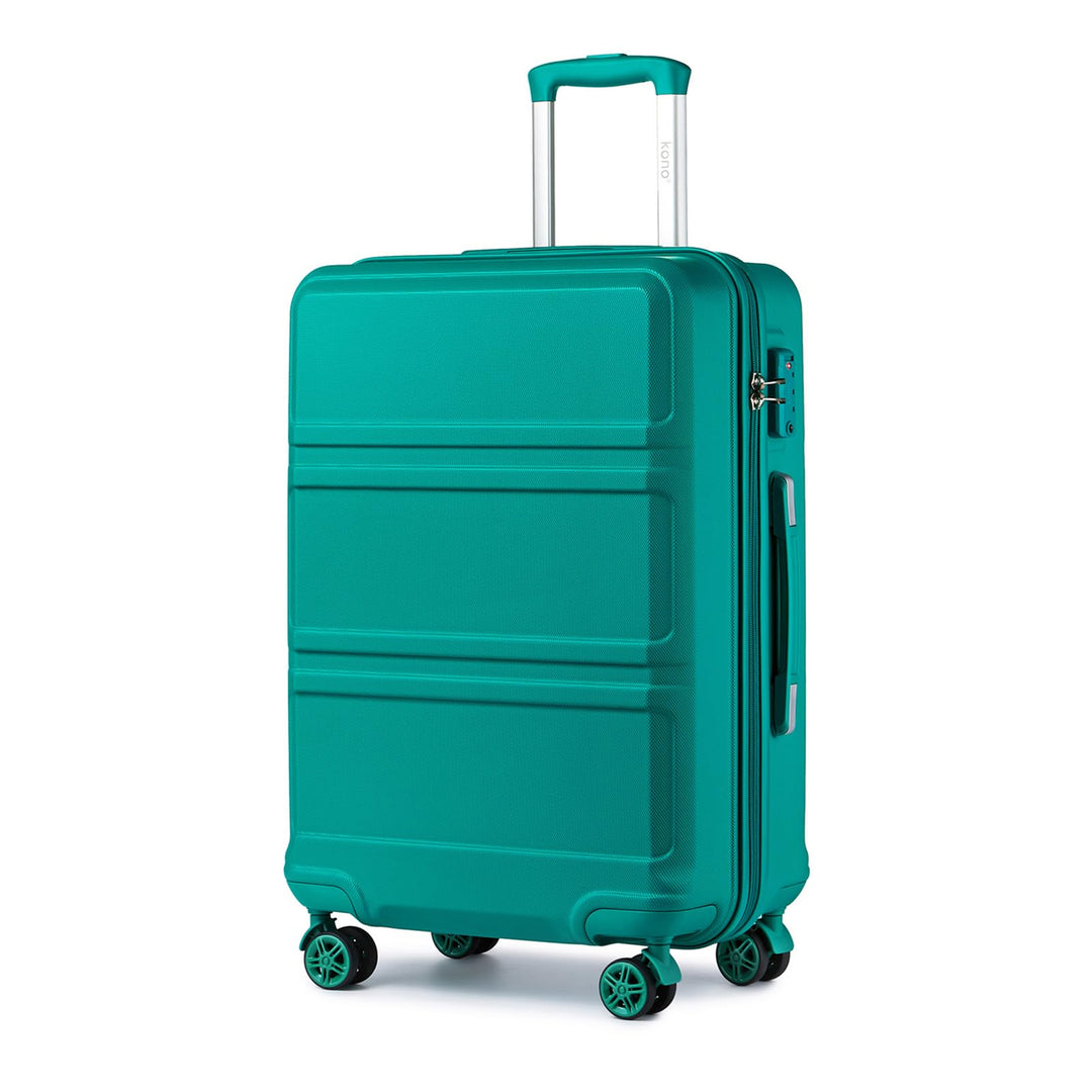 KONO Koffer Trolley Reisekoffer aus ABS+PC – Leichter Hartschalenkoffer mit 4 Zwillingsrollen und TS