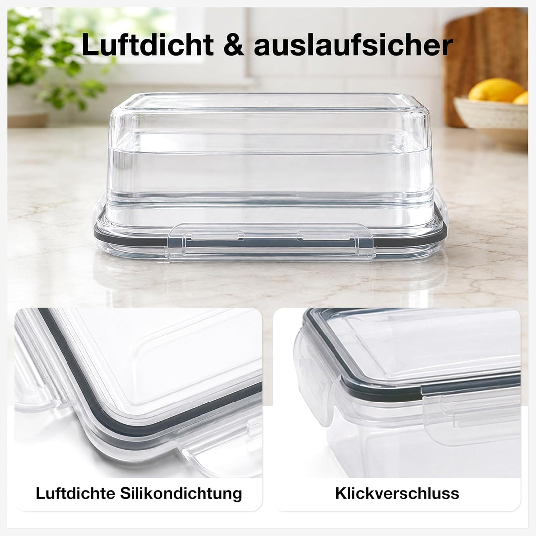 Haushaltszauber® Frischhaltedosen Set – 14-teilig (7 rechteckige 1,10 L &amp; 7 runde 0,96 L) | Luftdich