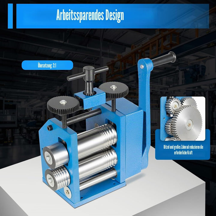 Handwalzwerk Maschine, 72 mm Schmuckwalzwerk, Manueller Walzwerk Kombinationswalzwerk für Schmuck De