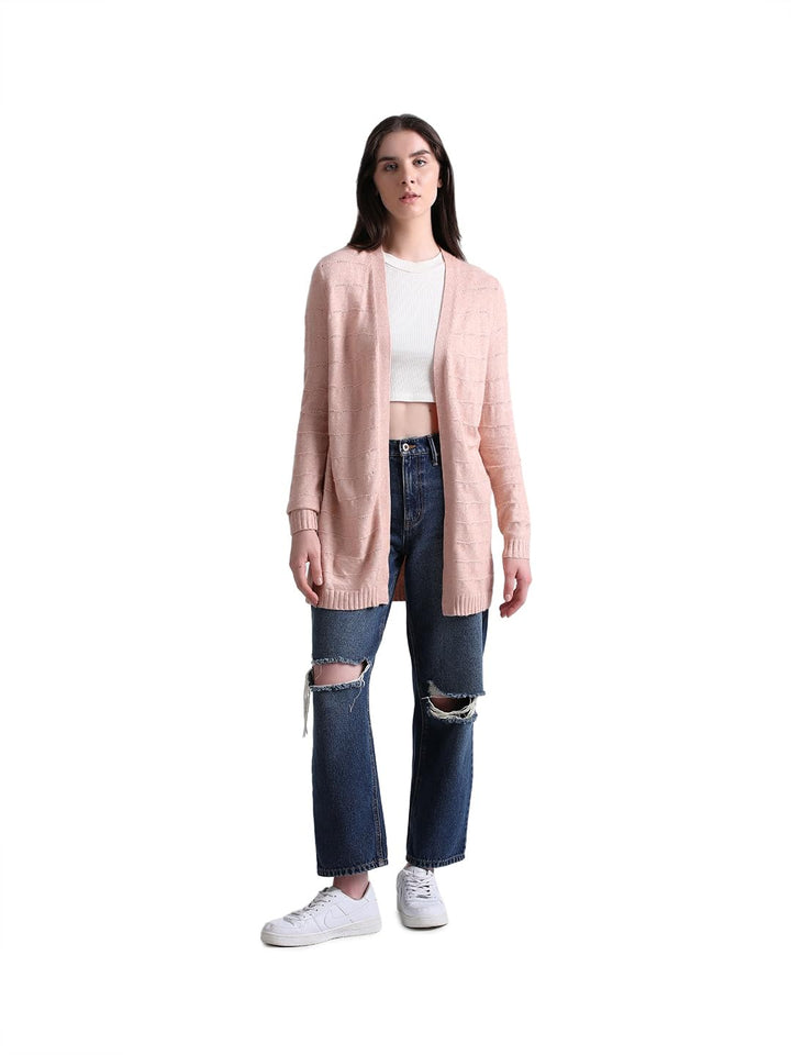 ONLY Damen Onlkatia Ls Struct Open Card Cc KNT Strickjacke S Rose Smoke/Detail:melange, S Rose Smoke