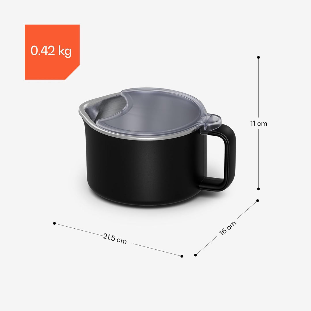 Klarstein Milchbehälter Edelstahl, 1.2L Spülmaschinenfest, Passend für Marcia Touch MilkNut Maker, H