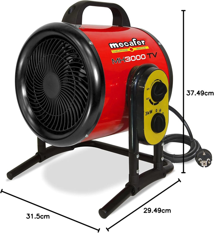 Mecafer mh3000vt Heizlüfter, 3000 W, Turbo, max. 40 m², MH3000VT