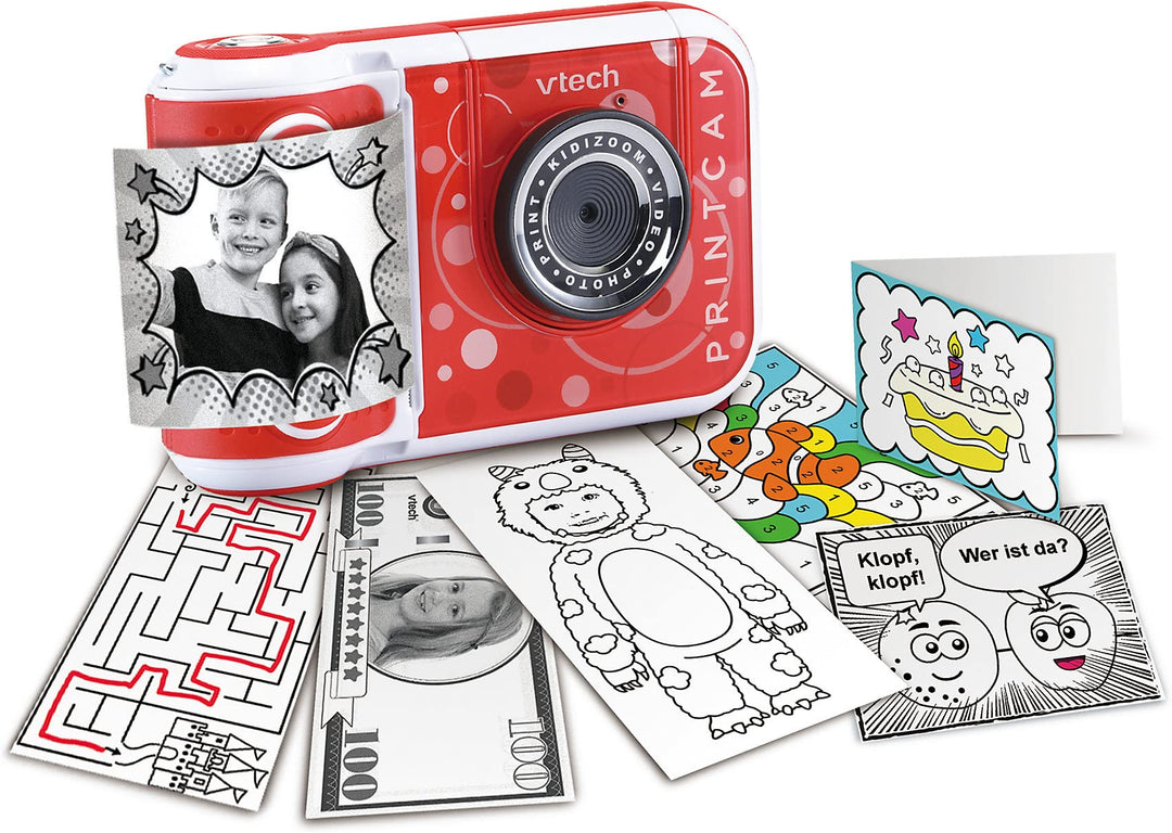VTech KidiZoom Print Cam – Sofortbild-Kinderkamera mit Druckfunktion, Selfie- und Videofunktion, Eff
