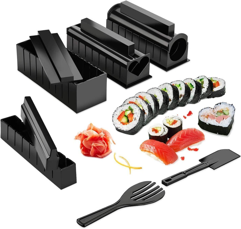 Sushi Maker Kit, AGPTEK 11 tlg Komplett Sushi Making Kit, 5 Formen DIY Selber Sushi Machen Set mit h