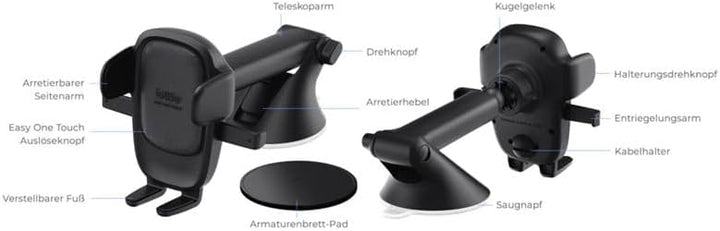 iOttie Easy One Touch 6 Dashboard & Windshield Mount | universelle KFZ-Handyhalterung | Befestigung