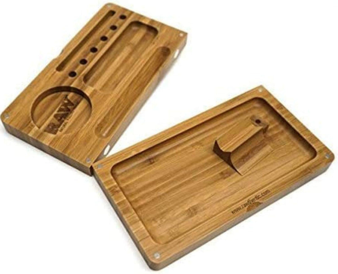 RAW Rolling Tray Bamboo Flip-22x 23,4 x 2 cm, Bambus 1 22cm x 12cm x 4cm, 1 22cm x 12cm x 4cm