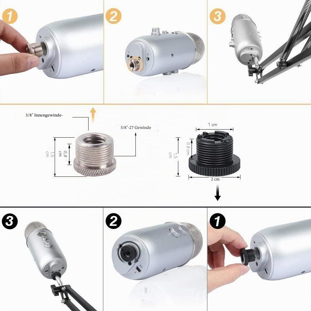 HAUEA einstellbare Mikrofonständer profesionelle Mikrofonhalter Mikrofonarm mit Spinne und Adapter f