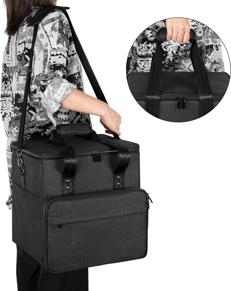 Trunab Rucksack Tasche Schallplatten, Wasserdichtes Nylon Tasche für Vinyl Record LPs Aufbewahrungsb