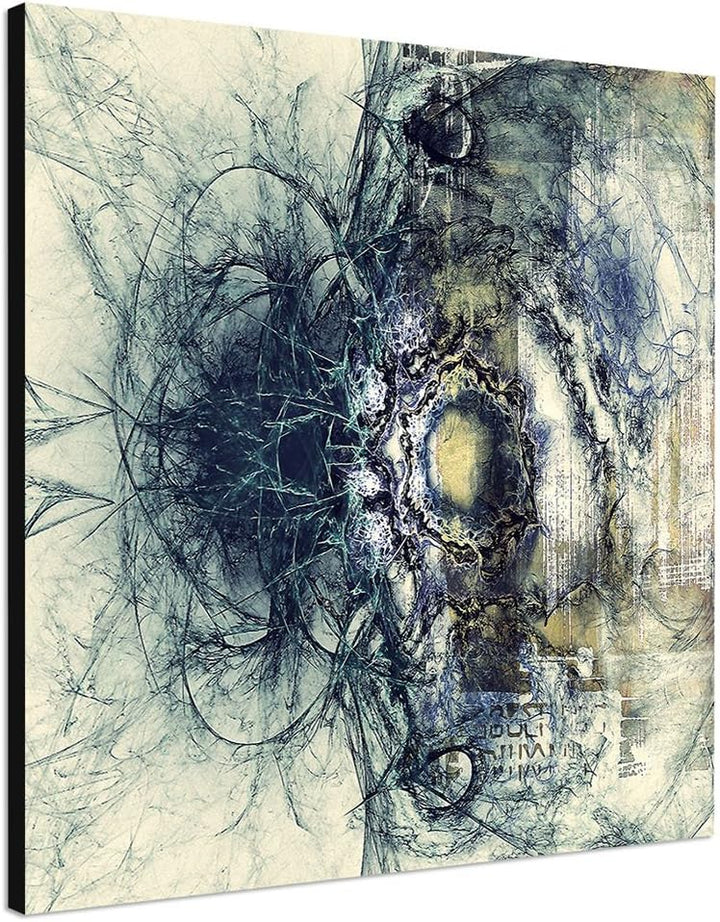 Paul Sinus Art Kunstdruck Abstrakt412_60x60cm Leinwandbild diffus Chaos Wirrwarr XXL fertig auf Keil