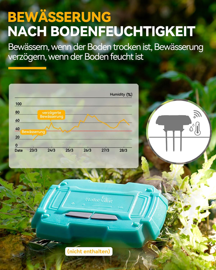 RAINPOINT Bewässerungscomputer WLAN 2,4 GHz mit Messingeinlass, Automatische Garten Bewässerungsuhr