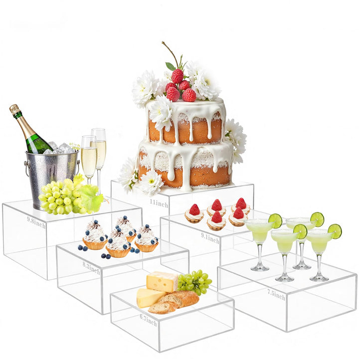 Acryl Display Ständer 6er Set, 6-11 inch Tortenständer, Buffet Ständer, Food Risers for Buffet, Lebe