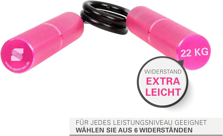 Sport-Tec Handtrainer Fingerhantel Handkrafttrainer Unterarm Trainer Hand A - 50 lbs / 22 kg, Pink,