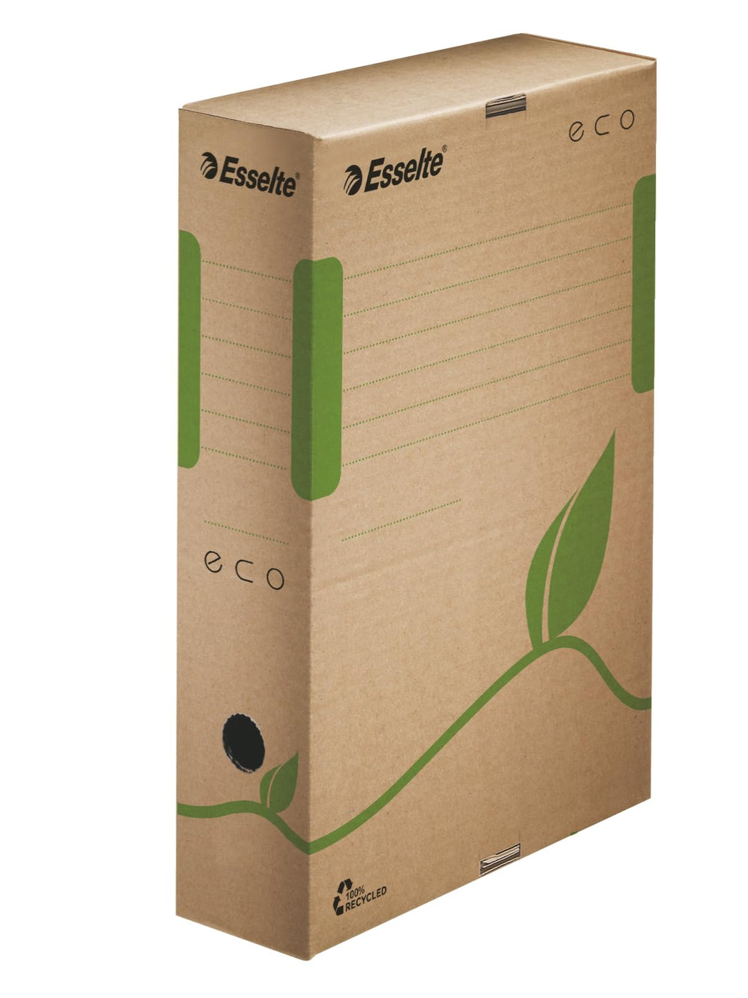 Esselte Eco Archiv-Schachtel, 80 mm Rückenbreite, Aktenkarton A4, 100 % recycelte Wellpappe, 100 % r