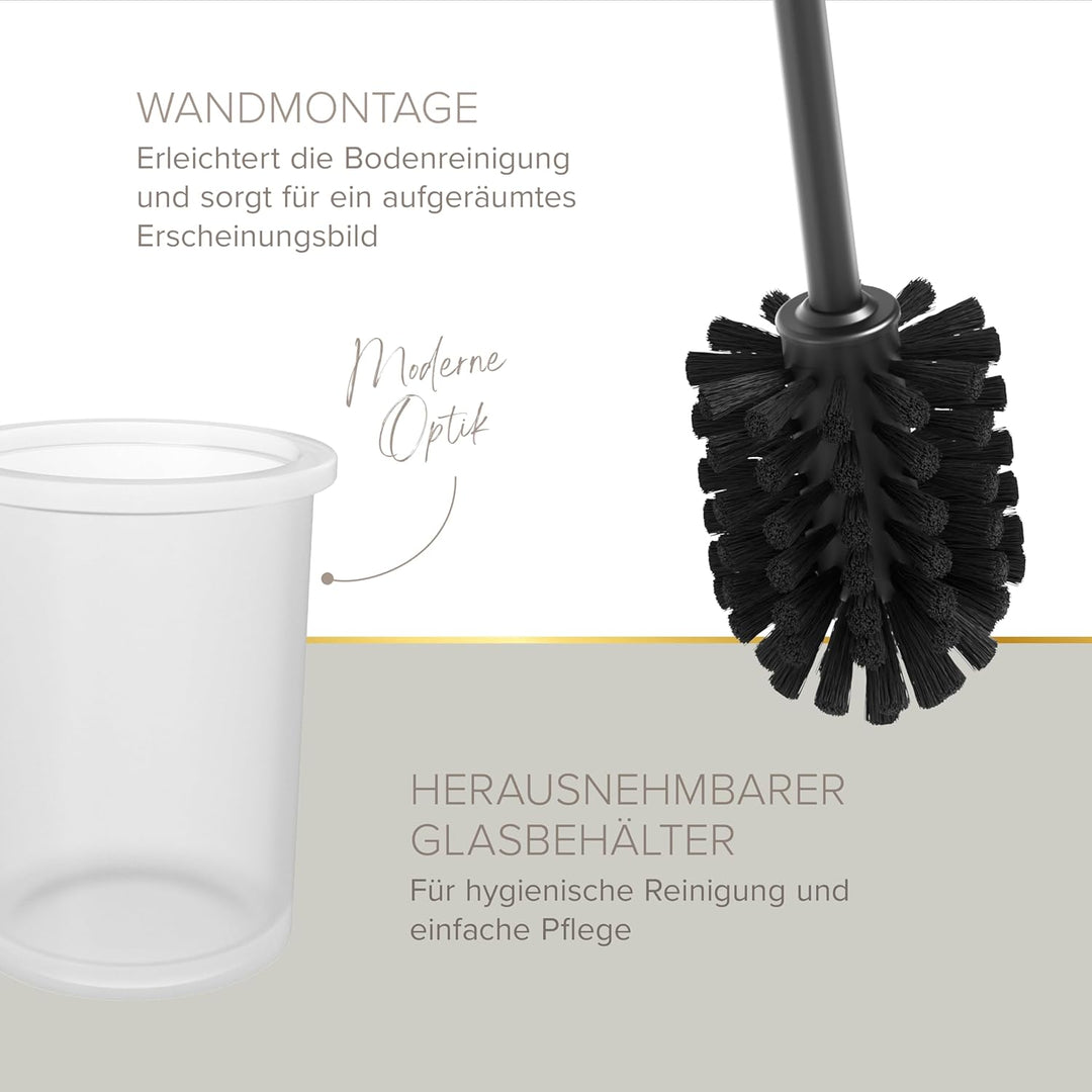 Lenz Bad-Accessoire-Set SIVO in Graphit – 4-teilig – Toilettenpapierhalter, WC-Bürstengarnitur und Z
