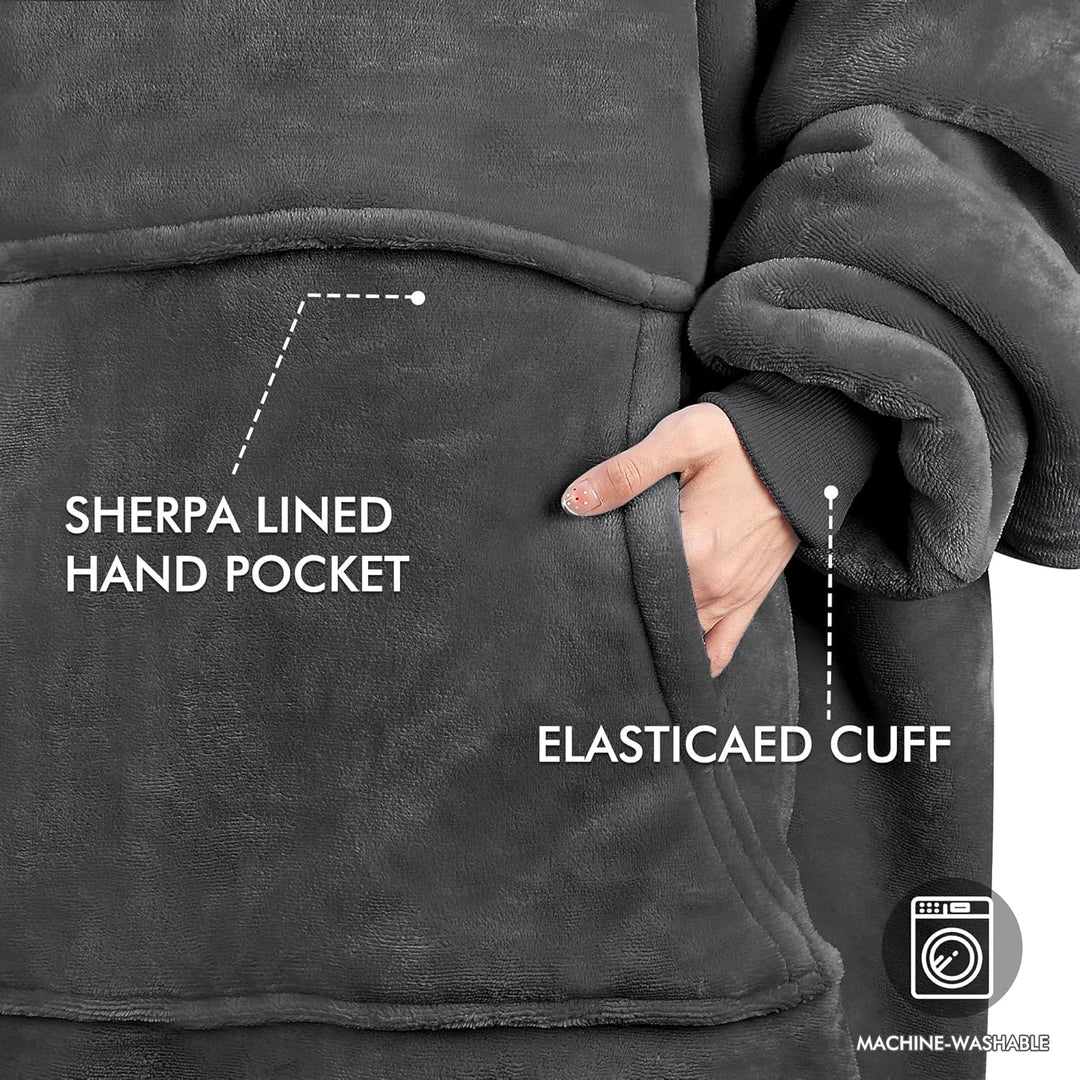 Catalonia Classy Oversized Sherpa Hoodie Decke, grosses Kapuzen-Sweatshirt für Frauen, weiche gemütl