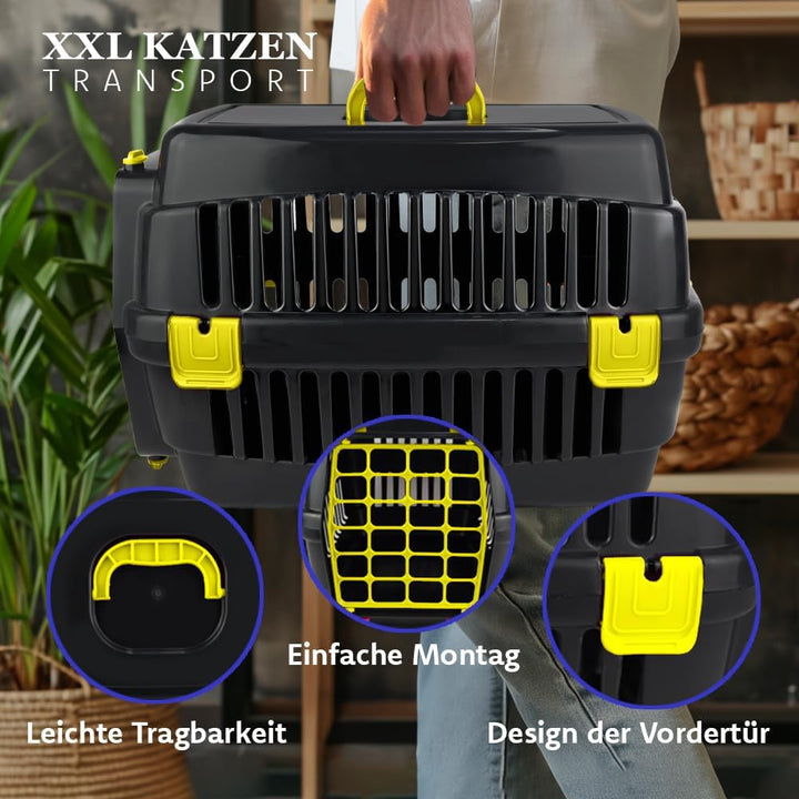 Katzen-Transportbox-Robuste Hartschalen | Strapazierfähige Katzenbox | Robuste Katzenbox aus Hartpla