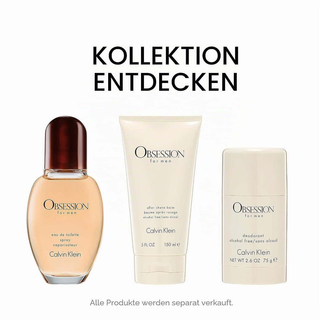 CALVIN KLEIN Obsession Eau de Toilette for him, holzig-orientalischer Herrenduft, 75ml