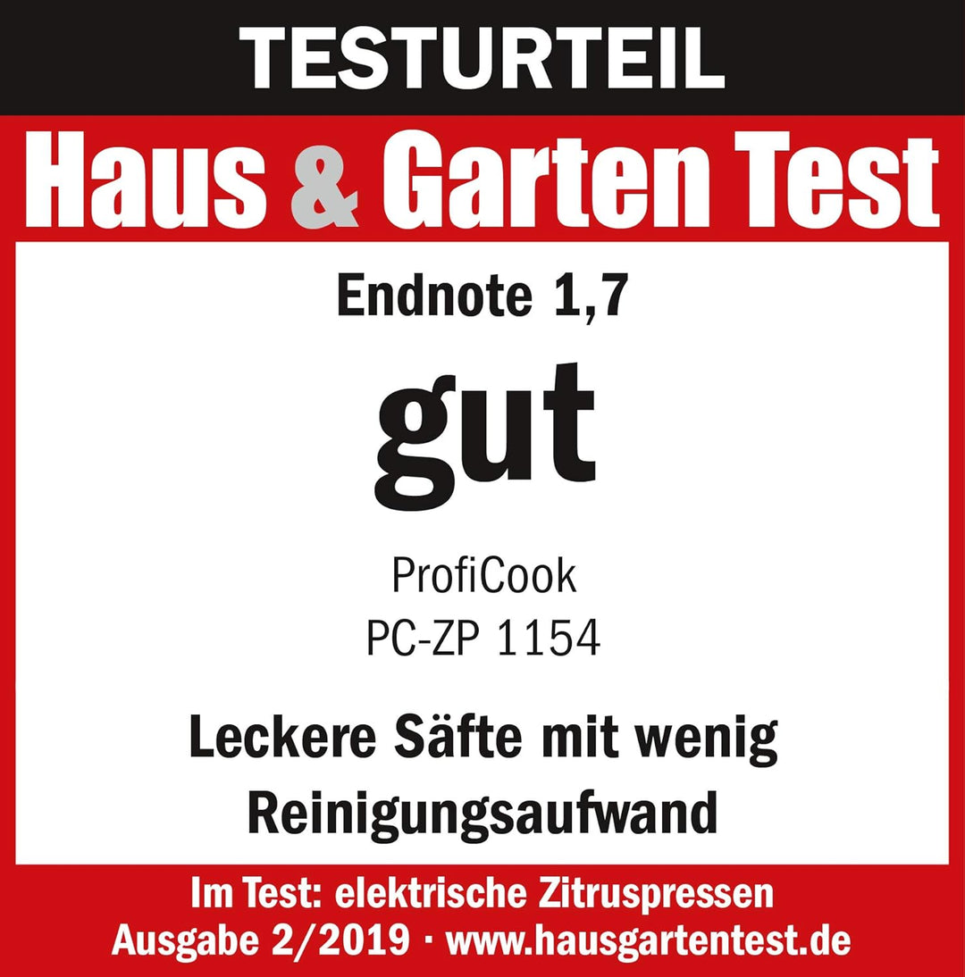 ProfiCook® Zitronenpresse mit Hebel-/Pressarm für optimale Saftausbeute | Saftpresse mit Startautoma