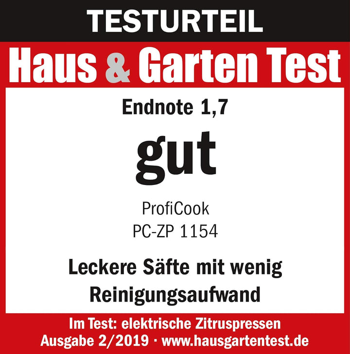 ProfiCook® Zitronenpresse mit Hebel-/Pressarm für optimale Saftausbeute | Saftpresse mit Startautoma