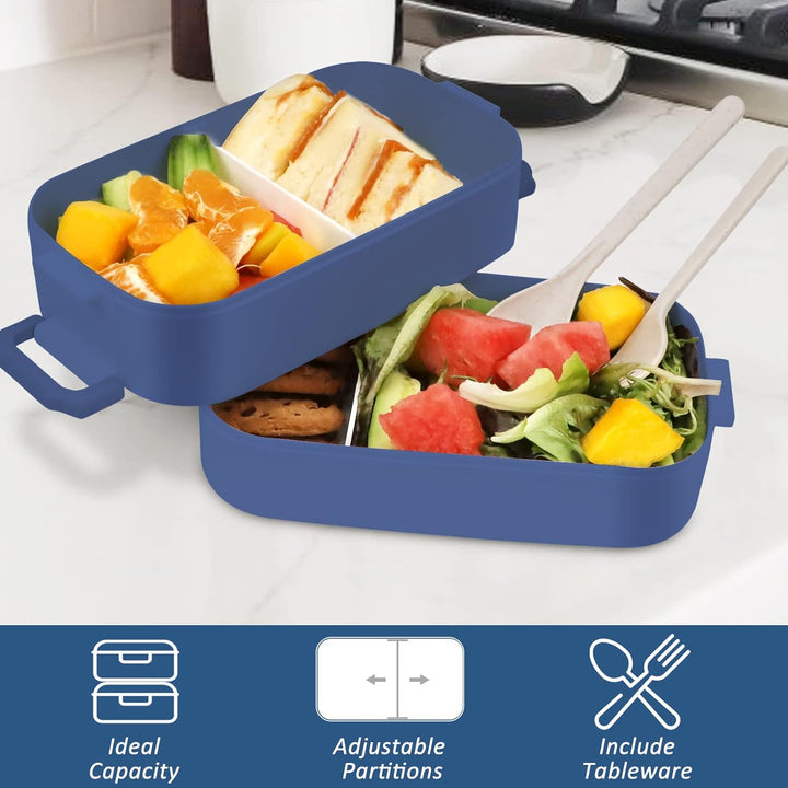Lunchbox Erwachsene, Bento Box für Kinder, Brotdose Kinder mit Fächern, Brotzeitbox Kinder, Auslaufs