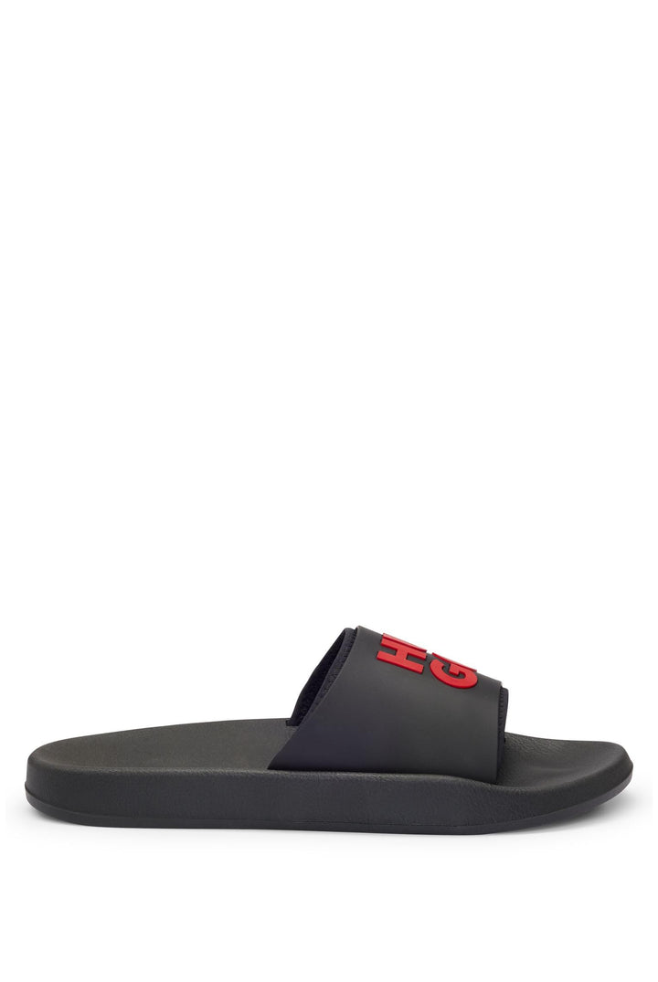 HUGO Herren Nil Slid Slides mit Logo-Riemen Grösse 39 EU Black2, 39 EU Black2