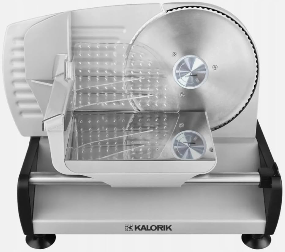 Metall-Aufschnittmachine KALORIK AS2000SR mit Zwei Austauschbaren Klingen Silber 220W Schnittstärker