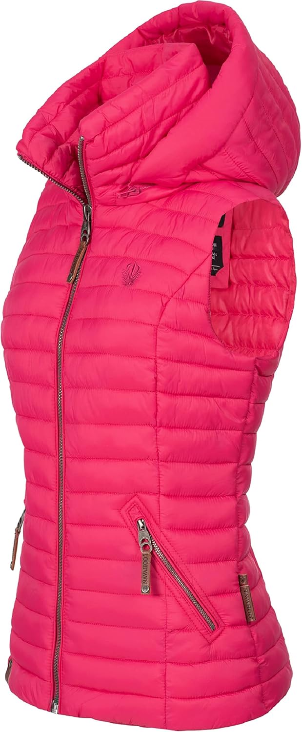 Navahoo Damen Übergangsjacke leichte Steppweste mit Abnehmbarer Kapuze Shadaa XS-3XL XS Rosa, XS Ros