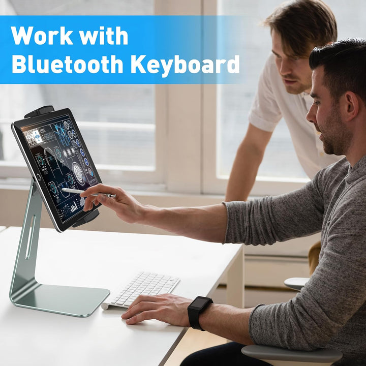 AboveTEK Verstellbarer Aluminium-Tablet-Ständer, 360° drehbarer Display-Halter für 7–12,9 Zoll iPad